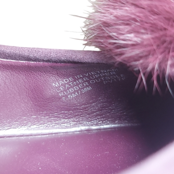 Michael Kors Remi Deep Purple Suede Pompom Flats - Picture 4 of 14